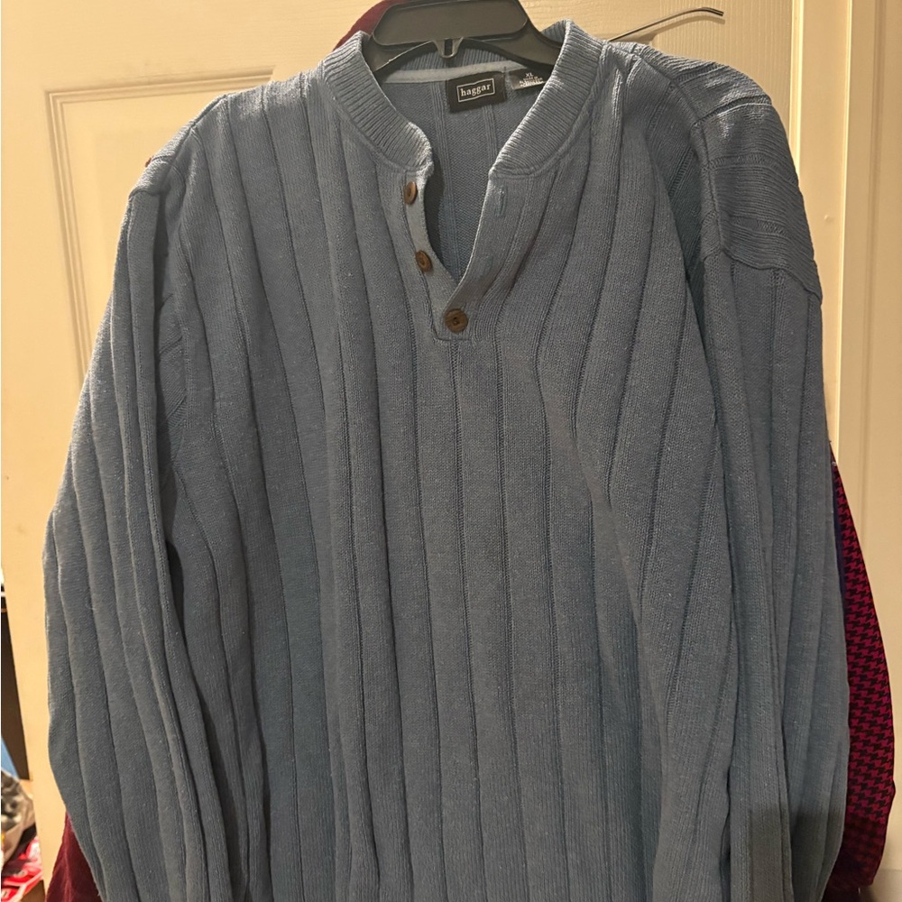 Haggar Light Blue Knit Sweater XL